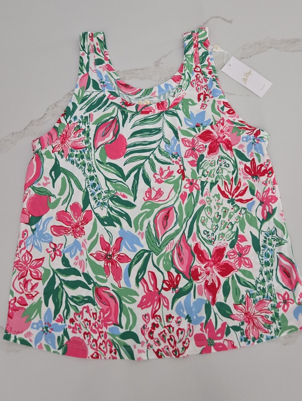 NWT Lilly Pulitzer Bransen Pj Top - Floral Sleeveless Tank Top in Pink & Green